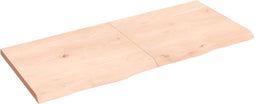 vidaXL - Wandschap - 140x60x(2-4) - cm - onbehandeld - massief - eikenhout