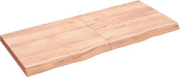 vidaXL - Wandschap - 140x60x(2-6)cm - behandeld - massief - eikenhout - lichtbruin
