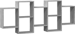 vidaXL - Wandschap - 159x18x65 - cm - bewerkt - hout - grijs - sonoma - eikenkleurig