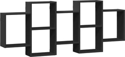 vidaXL - Wandschap - 159x18x65 - cm - bewerkt - hout - zwart