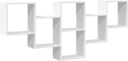 vidaXL - Wandschap - 159x18x66 - cm - bewerkt - hout - wit