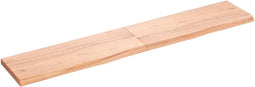 vidaXL - Wandschap - 160x30x(2-4)cm - behandeld - massief - eikenhout - lichtbruin