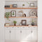 vidaXL - Wandschap - 160x30x(2-4)cm - behandeld - massief - eikenhout - lichtbruin