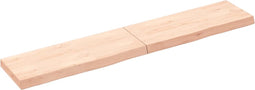 vidaXL - Wandschap - 160x30x(2-6) - cm - onbehandeld - massief - eikenhout