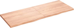 vidaXL - Wandschap - 160x60x(2-4)cm - behandeld - massief - eikenhout - lichtbruin