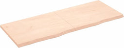 vidaXL - Wandschap - 160x60x(2-4) - cm - onbehandeld - massief - eikenhout