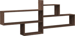 vidaXL - Wandschap - 167,5x18x68 - cm - bewerkt - hout - bruin - eikenkleurig