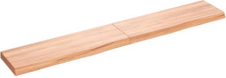 vidaXL - Wandschap - 180x30x(2-6)cm - behandeld - massief - eikenhout - lichtbruin