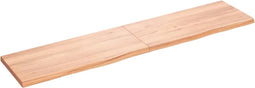vidaXL - Wandschap - 180x40x(2-4)cm - behandeld - massief - eikenhout - lichtbruin