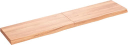 vidaXL - Wandschap - 180x40x(2-6)cm - behandeld - massief - eikenhout - lichtbruin