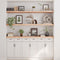 vidaXL - Wandschap - 180x40x(2-6) - cm - onbehandeld - massief - eikenhout