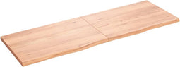 vidaXL - Wandschap - 180x60x(2-4)cm - behandeld - massief - eikenhout - lichtbruin