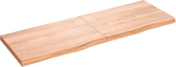 vidaXL - Wandschap - 180x60x(2-6)cm - behandeld - massief - eikenhout - lichtbruin