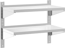 vidaXL - Wandschap - 2-laags - 75x40x60 - cm - roestvrijstaal - zilverkleurig