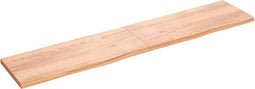 vidaXL - Wandschap - 200x40x(2-4)cm - behandeld - massief - eikenhout - lichtbruin