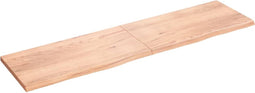 vidaXL - Wandschap - 200x50x(2-4)cm - behandeld - massief - eikenhout - lichtbruin