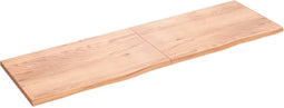 vidaXL - Wandschap - 200x60x(2-4)cm - behandeld - massief - eikenhout - lichtbruin