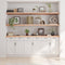 vidaXL - Wandschap - 200x60x(2-6) - cm - onbehandeld - massief - eikenhout