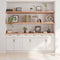 vidaXL - Wandschap - 220x60x(2-6)cm - behandeld - massief - eikenhout - lichtbruin