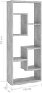 vidaXL - Wandschap - 36x16x90 - cm - bewerkt - hout - betongrijs
