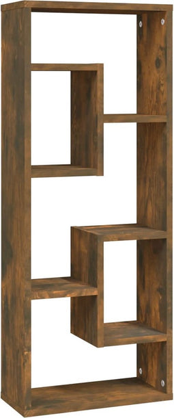 vidaXL - Wandschap - 36x16x90 - cm - bewerkt - hout - gerookt - eikenkleurig