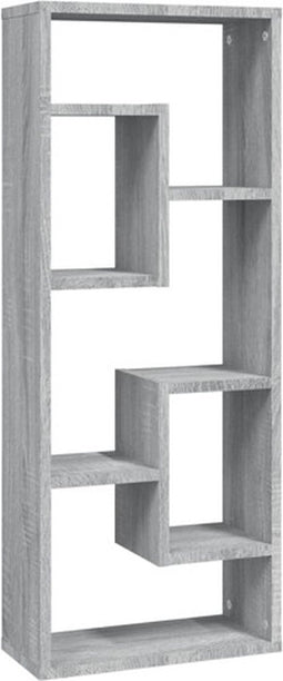 vidaXL - Wandschap - 36x16x90 - cm - bewerkt - hout - grijs - sonoma - eikenkleurig