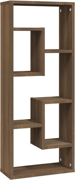 vidaXL - Wandschap - 36x16x90 - cm - bewerkt - hout - bruineikenkleurig