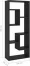 vidaXL - Wandschap - 36x16x90 - cm - bewerkt - hout - zwart