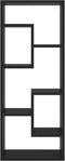 vidaXL - Wandschap - 36x16x90 - cm - bewerkt - hout - zwart