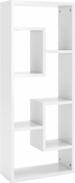 vidaXL - Wandschap - 36x16x90 - cm - spaanplaat - hoogglans - wit