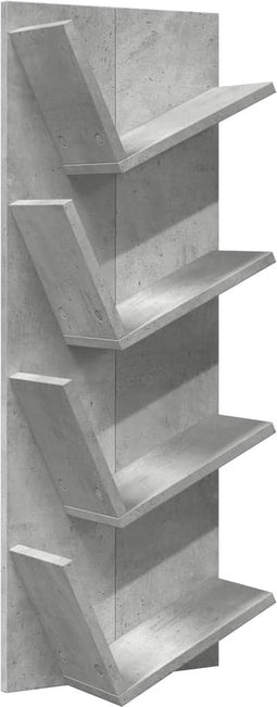 vidaXL - Wandschap - 4-laags - 33x16x90 - cm - betongrijs