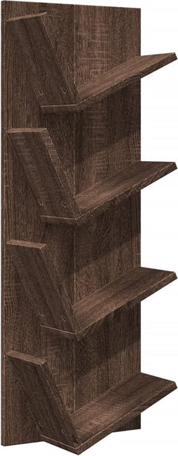 vidaXL - Wandschap - 4-laags - 33x16x90 - cm - bruin - eikenkleurig