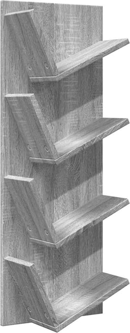 vidaXL - Wandschap - 4-laags - 33x16x90 - cm - grijs - sonoma - eikenkleurig
