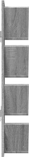 vidaXL - Wandschap - 4-laags - 33x16x90 - cm - grijs - sonoma - eikenkleurig