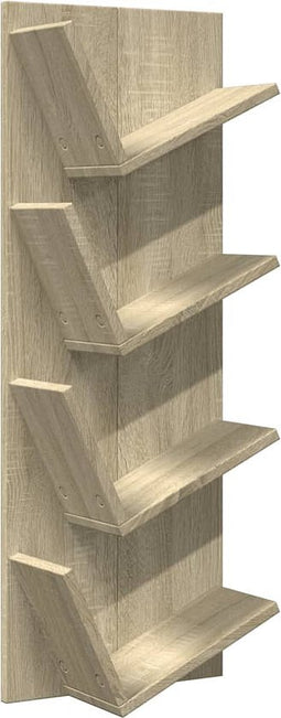 vidaXL - Wandschap - 4-laags - 33x16x90 - cm - sonoma - eikenkleurig