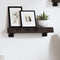 vidaXL - Wandschap - 40x10x6 - cm - behandeld - massief - eikenhout - donkerbruin