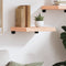 vidaXL - Wandschap - 40x40x(2-6) - cm - onbehandeld - massief - eikenhout