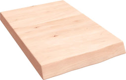 vidaXL - Wandschap - 40x60x(2-6) - cm - onbehandeld - massief - eikenhout