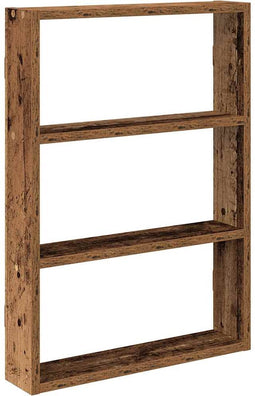vidaXL - Wandschap - 43x9x60 - cm - bewerkt - hout - oud - houtkleurig