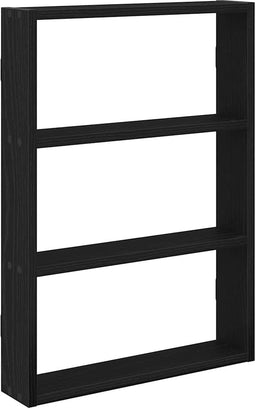 vidaXL - Wandschap - 43x9x60 - cm - bewerkt - hout - zwart
