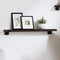 vidaXL - Wandschap - 60x10x2 - cm - behandeld - massief - eikenhout - donkerbruin