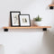 vidaXL - Wandschap - 60x10x2 - cm - behandeld - massief - eikenhout - lichtbruin