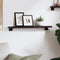 vidaXL - Wandschap - 60x10x2 - cm - behandeld - massief - eikenhout - donkerbruin
