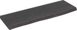 vidaXL - Wandschap - 60x20x2 - cm - behandeld - massief - eikenhout - donkerbruin