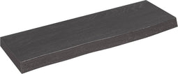 vidaXL - Wandschap - 60x20x4 - cm - behandeld - massief - eikenhout - donkerbruin