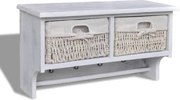 vidaXL - Wandschap - 60x23,5x33 - cm - paulowniahout - wit