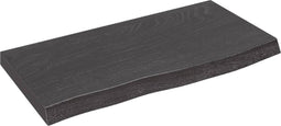 vidaXL - Wandschap - 60x30x(2-4)cm - behandeld - massief - eikenhout - donkerbruin