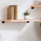 vidaXL - Wandschap - 60x30x(2-4) - cm - onbehandeld - massief - eikenhout
