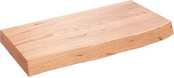 vidaXL - Wandschap - 60x30x(2-6) - cm - behandeld - massief - eikenhout - lichtbruin