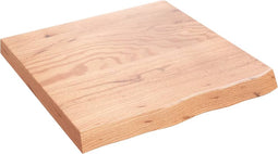 vidaXL - Wandschap - 60x60x(2-6) - cm - behandeld - massief - eikenhout - lichtbruin